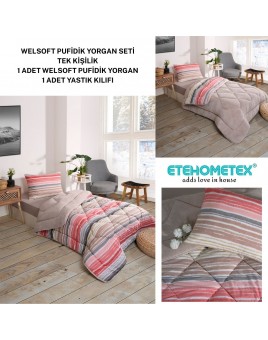 ETE HOMETEX TEK KİŞİLİK LÜX WELSOFT YORGAN TASEL BEJ 155X215CM 8696474231959